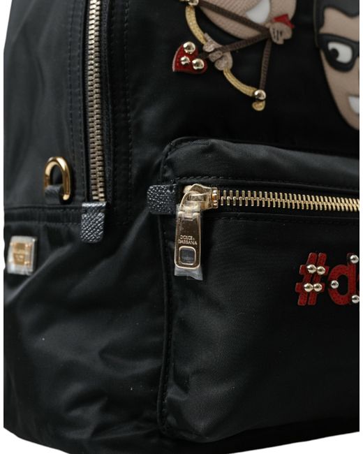 Dolce & Gabbana Black Elegant Embellished Backpack