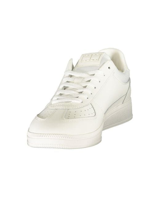 Tommy Hilfiger White Polyurethane Men's Sneaker for men