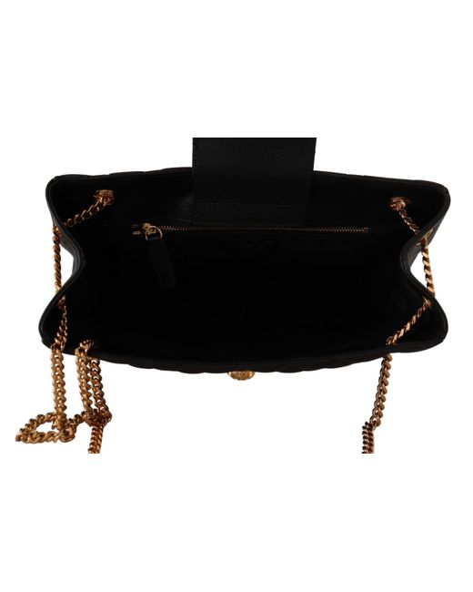 Versace Black Nappa Leather Medusa Large Tote Bag
