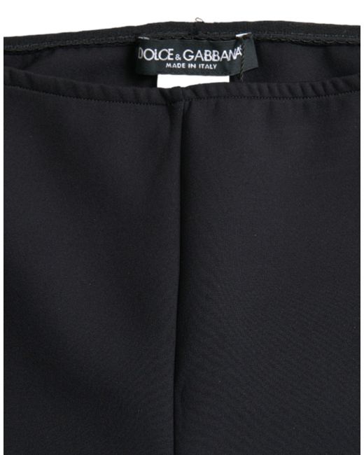 Dolce & Gabbana Black Nylon Stretch Slim Leggings Pants