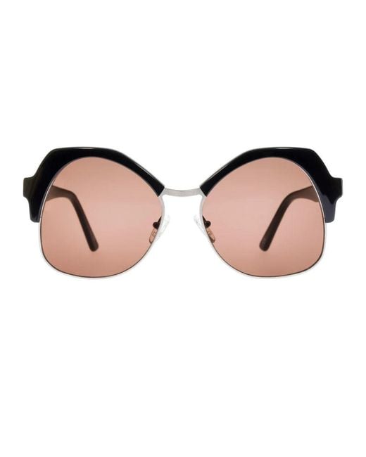 Andy Wolf Brown Black Metal & Plastic Sunglasses