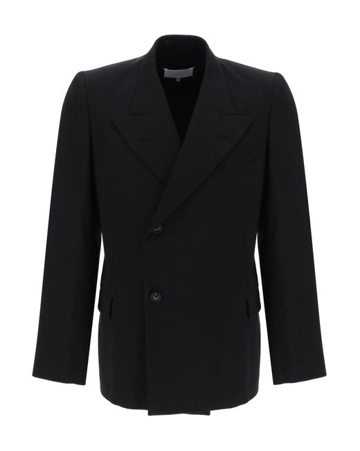 Maison Margiela Black Double-Breasted Wool Jacket for men