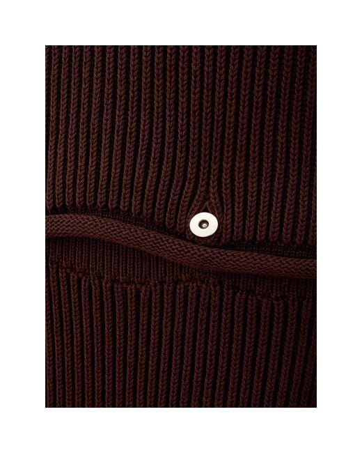 Bottega Veneta Brown Ribknit Wool Midi Dress Bo1701664