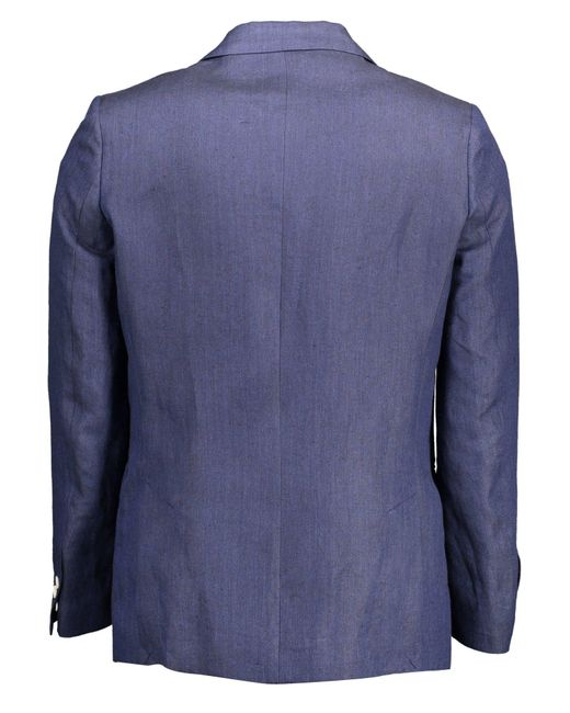 Gant Blue Linen Blazer Jacket for men