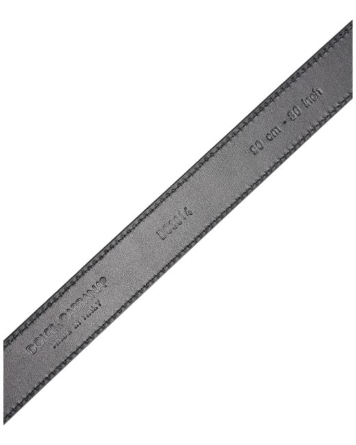 Dolce & Gabbana Black Calf Leather Classic Metal Buckle Belt for men