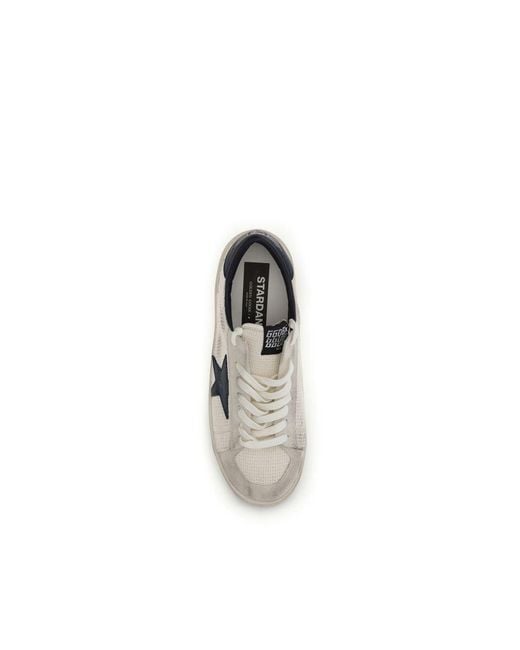 Golden Goose Deluxe Brand White Beige Calf Leather Bos Taurus Athletic Sneakers for men