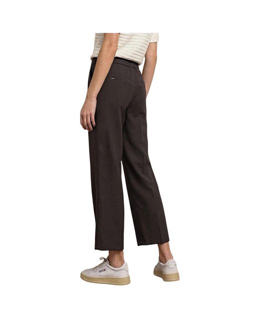 Street One Black Brown Viscose Casual Pants
