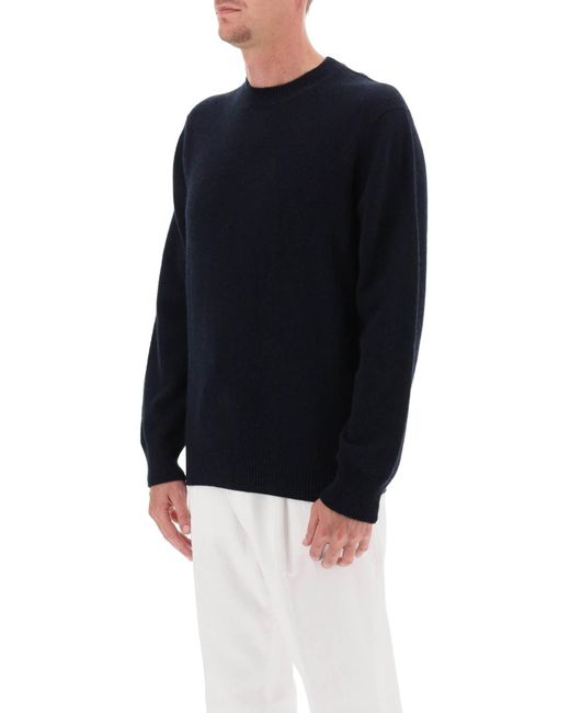 Agnona Blue Crew Neck Sweater In Cashmere for men