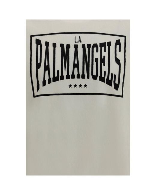Palm Angels Gray Vintage Box Logo T-Shirt for men