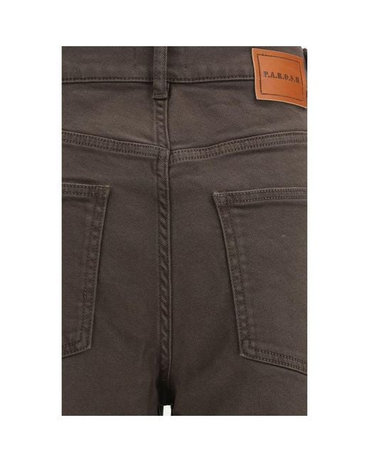 P.A.R.O.S.H. Brown Cotton Casual Pants