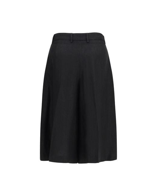 Lardini Black Viscose Bermuda Shorts