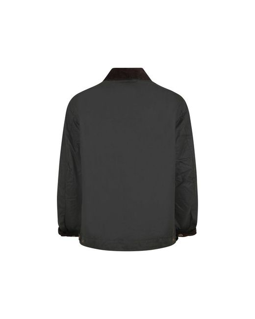 Barbour Black Bicolor Cotton Coat for men