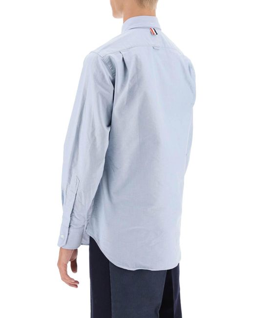 Thom Browne Blue Oxford Cotton Button Down Shirt for men