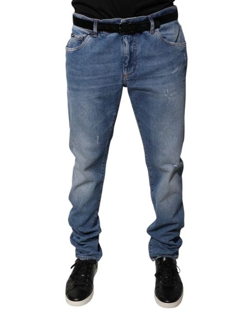 Dolce & Gabbana Blue Relaxed Fit Jeans 14Oz Denim for men