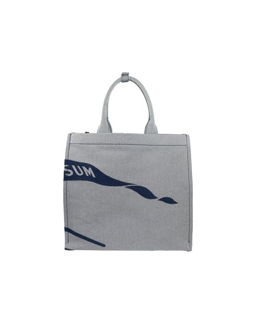 Burberry Blue Ekd Canvas Tote Bag With Coin Pouch