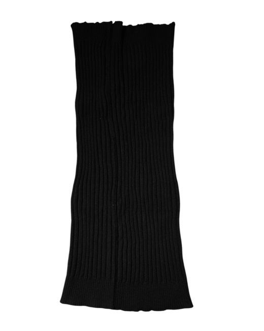 Dolce & Gabbana Black Cashmere Knitted Neck Warmer Foulard Scarf for men