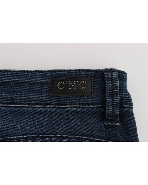 CoSTUME NATIONAL Blue Cotton Blend Slim Fit Jeans