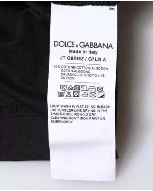 Dolce & Gabbana Black Cotton Crew Neck Short Sleeves T for men