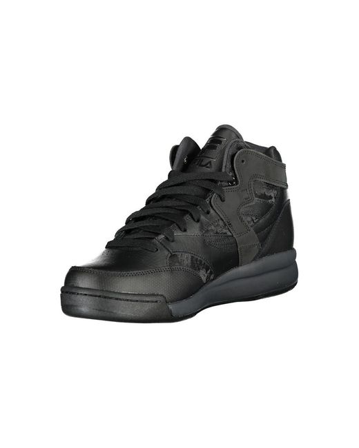 Fila Black High-Top Sports Sneakers With Contrast Details for men