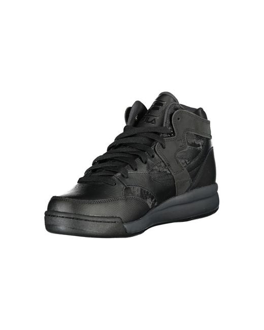 Fila Black High-Top Sports Sneakers With Contrast Details for men