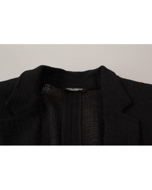 Dolce & Gabbana Black Single Breasted Coatblazer for men