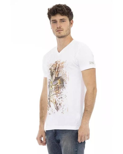 TRUSSARDI ACTION White Cotton T-Shirt for men