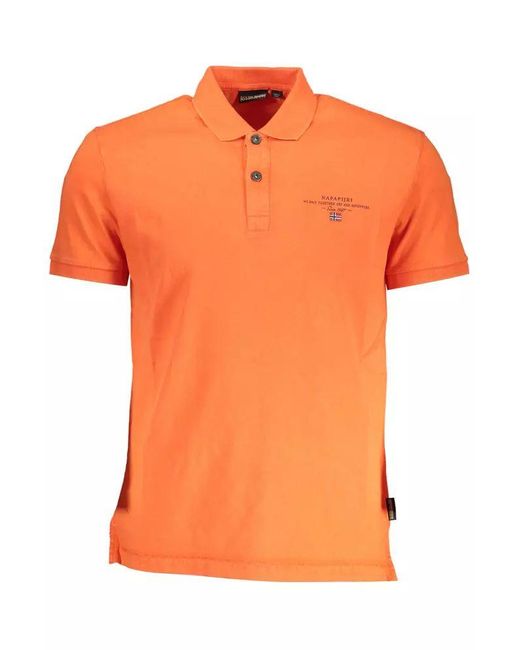 Napapijri Orange Pink Cotton Polo Shirt for men