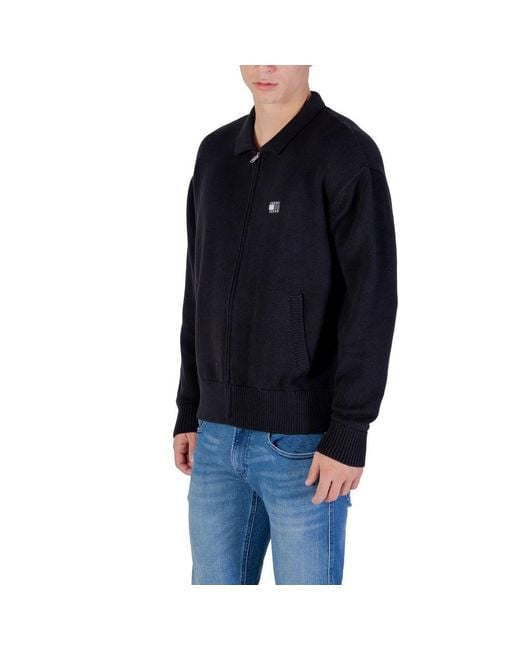 Tommy Hilfiger Blue Black Recycled Cotton Cardigan for men
