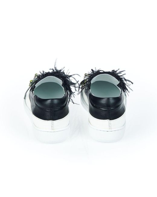 MR & MRS Blue Black Leather Slip