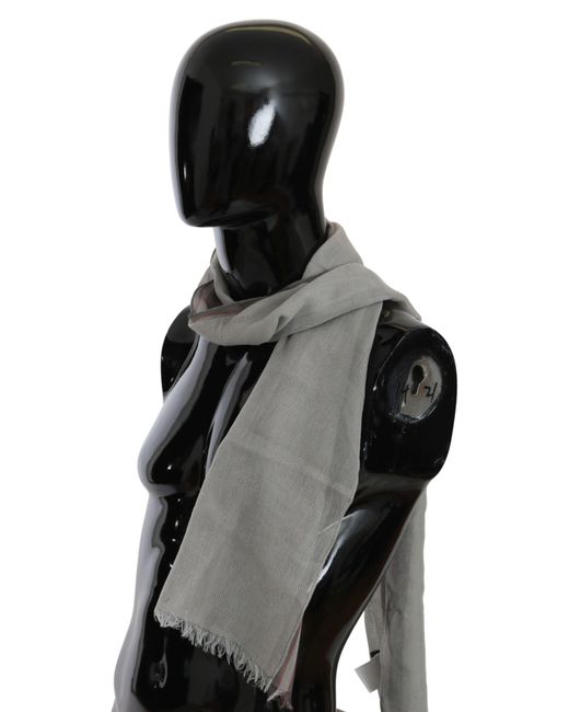 CoSTUME NATIONAL Black Fringe Neck Wrap Cotton Scarf Gray Ms1525bg for men