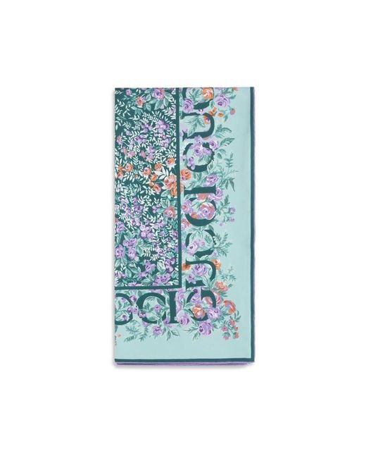 Gucci Blue Multicolor Silk Scarf