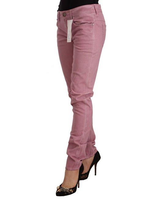 Acht Red Cotton Slim Fit Denim Skinny Jeans