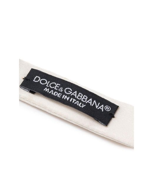 Dolce & Gabbana White Silk Bow Tie for men