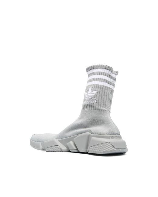 BALENCIAGA X ADIDAS Gray Speed 2.0 Lt Sock Sneakers
