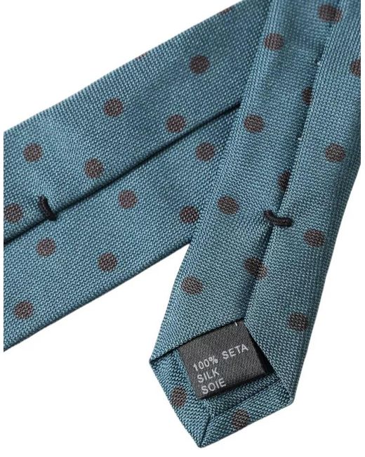 Dolce & Gabbana Blue Polka Dot Silk Tie Classic Style for men