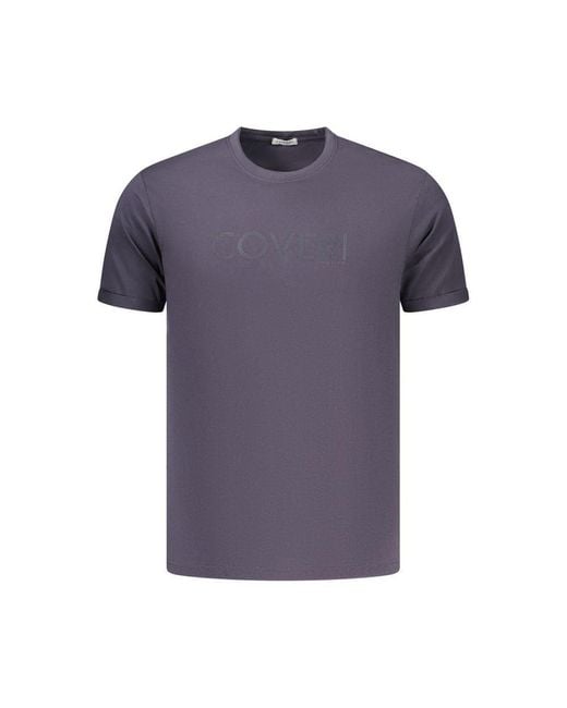 COVERI MOVING Purple Blue Cotton Men's T for men