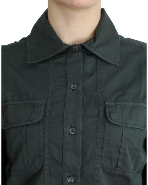 Roberto Cavalli Gray Elegant Cotton Button Down Shirt