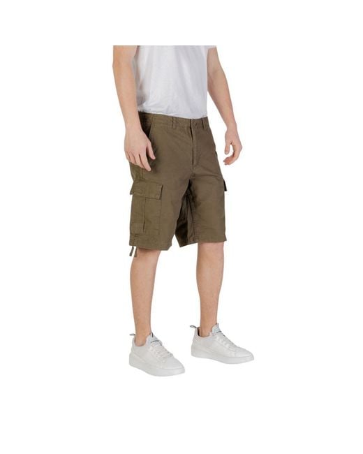 Jack & Jones Natural Green Cotton Bermuda Shorts for men
