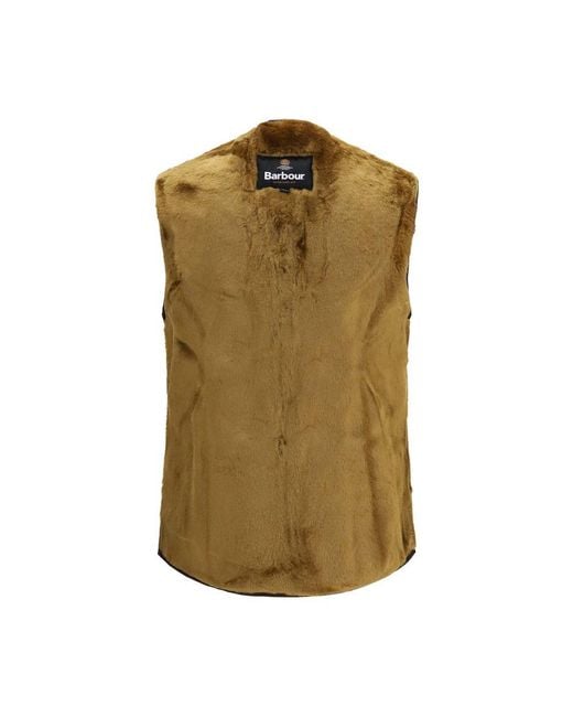 Barbour Green Brown Marabou Sleeveless Jacket for men