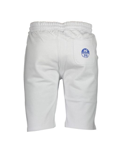 North Sails Gray White Cotton Men's Sweatpants for men