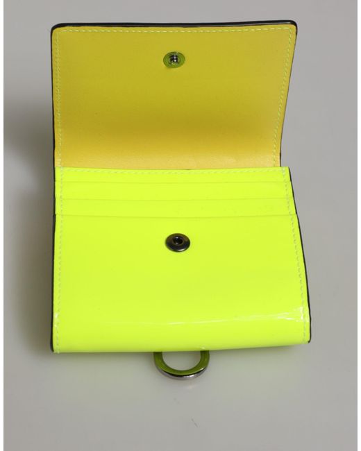 Dolce & Gabbana Yellow Bifold Dg Logo Neck Strap Cardholder Wallet for men
