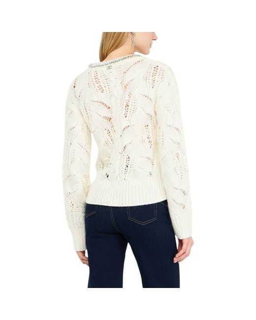 Liu Jo White Marabou Sweatshirt