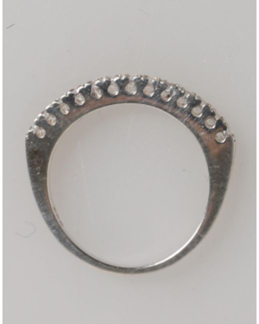 Nialaya Gray Sterling Silver 925 Band Pave Cz Crystal Eternity Ring