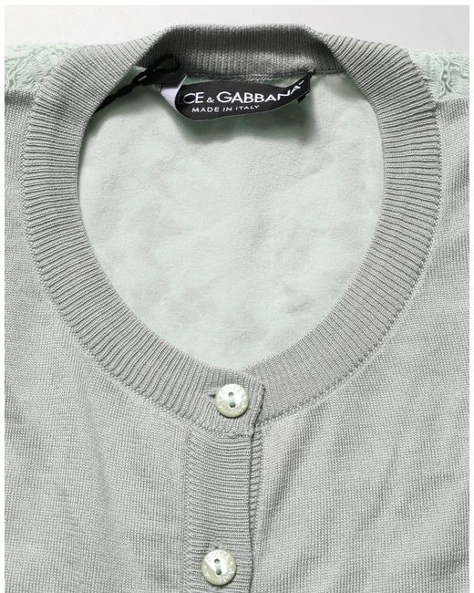 Dolce & Gabbana Gray Green Buttondown Longsleeve Cardigan Sweater