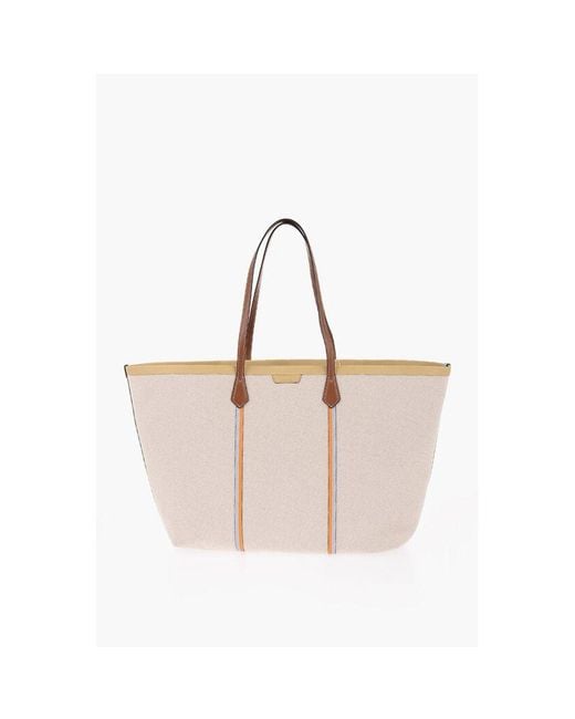Tory Burch Multicolor Beige Cotton Shoulder Bag