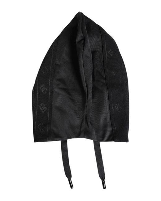 Dolce & Gabbana Black Polyester Whole Head Wrap Hat