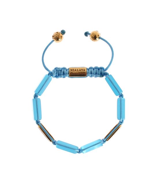 Nialaya Blue Cz Opal 18k Gold 925 Bracelet