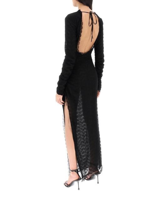 Alessandra Rich Black Long Lace Gown