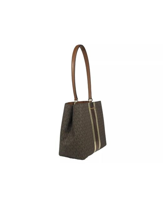 Michael Kors Black Medium Pratt Bucket Shoulder Bag Purse Brown