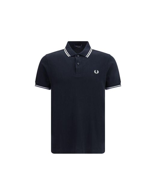 Fred Perry Blue Cotton Polo Shirt for men